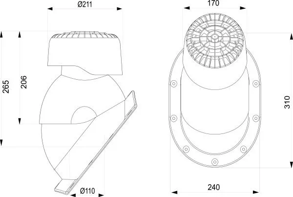 Sanitärlüfter für Stehfalzblech, Flachdach und hohe Trapezprofile – Bild 5
